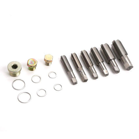 114 Piece Oil Pan Drain Sump Plug Key Thread Repair Tool Kit Set For Your Ride Upkeep Includes M13 To M22 Tap Sizes And 36 Oil Drain Plugs