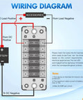 Wiring diagram for a Six Way Fuse Block With Negative Bus And 12V Blade Fuse Holder for auto electrical systems.