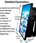 Wearable Street Advertising Backpack With Full HD LCD Screen And HDMI Ports, 23.8 inch display with detailed parameters.