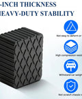 Beefy Solid Rubber Auto Lift Blocks Two Pack Heavy Duty Anti Slip Lift Pads With 3000 Lbs Per Pad Capacity displayed with durability features.