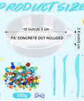 DIY Stepping Stone Kit With 20 Round Molds 250g Mosaic Tiles And 3 Carving Tools For Kids And Family Garden Decor No Concrete Mix