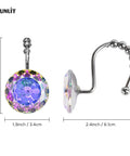 Dope Diamond Crystal Shower Curtain Hooks With Glide Balls Rainbow Color Rustproof Metal Mermaid Rings For Girls 12 Pack Easy Gliding Hardware That Prevents Snags, showing size dimensions.