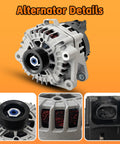 Beefed-Up Alternator 180 Amp 13.5V High Output CW Rotation Replacement For Hyundai Palisade and Kia Telluride close view