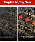 Your Go To AN3 To AN12 Caps And Plugs Kit For Auto Hoses And Fluid Lines, sealing fuel and oil lines with plastic caps.