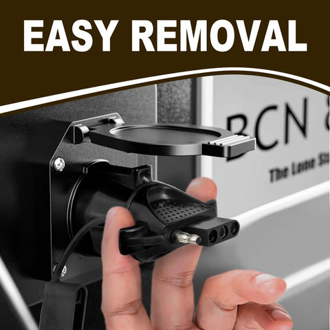 Close-up of 7 Pin To 4 Pin Trailer Adapter 7 Way Blade To 4 Way Flat Trailer Plug Waterproof Connector being installed