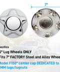 7 Inch Chrome Center Cap For 5 Lug Steel Wheels Fits Ford F Series F 150 1997 To 2003 And Expedition Hub Cover Waterproof