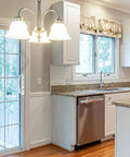 Kitchen view with sliding glass door featuring Patio Door Handle Set For Mortise Locks 3 15 16 Inch Hole Spacing Right Or Left Handed White Sliding Door Hardware Keyed Lock Offset Action Replaces Your Old Handles No Fuss Swap Includes Five Screw Sizes For Easy Install.
