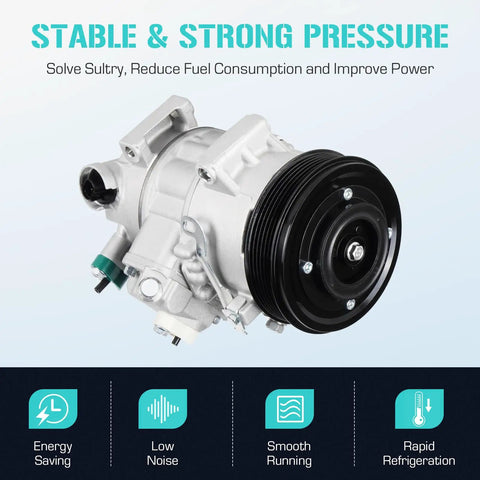 Premium AC Compressor With Clutch Assembly Fits Toyota Corolla And Matrix 1.8L showing detailed components and pulley design.