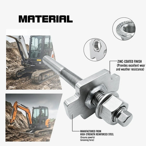 Durable Replacement Track Tensioner Assembly For 1 Ton Mini Excavator Fits One Track Easy Install DIY Friendly Heavy Duty Part For Small Digging Jobs Includes Hardware And Reliable Performance For Long Life, zinc-coated steel tensioner