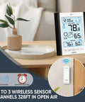 All In One Indoor Outdoor Thermometer And Hygrometer Weather Station With 330 Foot Wireless Remote Sensor, battery powered, backlit display