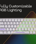 Next Level 65 Percent Mechanical Gaming Keyboard With Usb Wired Pc Setup, Featuring Pre Lubed Magnetic Hall Effect Switches For Rapid Trigger And Dynamic Actuation, Programmable Rgb Lighting, Hot Swappable Layout, And Crispy Deep Thock Vibes, showcasing customizable RGB lighting.
