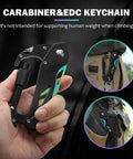 Must Have 6 In 1 Multitool Carabiner With Folding Knife And Bottle Opener in hand and clipped to pants