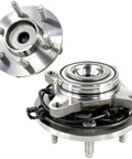 2 Pack Front Wheel Bearing Hub Assembly 515042 Fits Ford Expedition 2003 To 2006 And Lincoln Navigator 2003 To 2006 2WD 6 Lug Direct Fit Replacement Premium Aftermarket Upgrade, showcasing two silver hub assemblies with visible lug bolts and wiring.