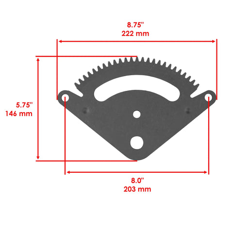 Selective Sector Drag Link Kit For John Deere G110 L100 L105 L107 L108 L110 L111 L118 L120 L130 Sabre 14.542Gs With Left And Right Drag Links Pinion Gear Gear Plate And Steering Shaft Bushings Beefed Up. Steel gear plate, 8.75 in x 5.75 in.
