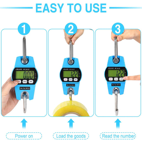 Heavy Duty Digital Crane Scale 660 Lb Handheld Hanging Weight Scale With Crisp Backlit Lcd Display Slick Grip Handle Hella Accurate Readouts For Farm Rig And Job Site Grind