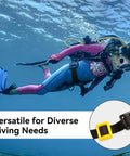 Diver wearing 60 Inch Scuba Weight Belt With Built Tough Nylon Construction And Stainless Steel Quick Release Buckle.