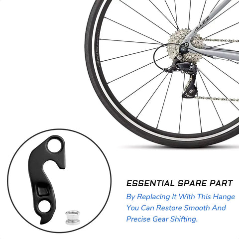 Derailleur Hanger Replacement for Specialized and Focus Models, Rear Derailleur Mount shown with bike wheel and screws