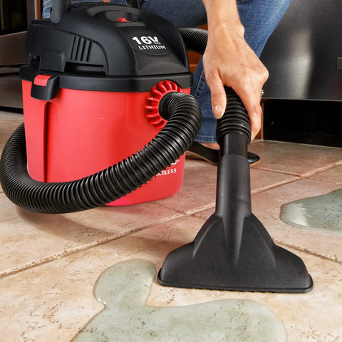 Cordless 1 Gallon Red Wet Dry Vacuum That Feels Like A Workhorse With 16 Volt Lithium Battery Portable Compact Vacuum Packed With Accessories Filter Bag And Foam Sleeve Perfect For Home Car And Jobsite Cleanup