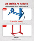 Comparison of shop press stability: Straight Up Heavy Duty 30 Ton H Frame Shop Press Featuring Pneumatic Hydraulic Pump And Completely Welded Steel Build Crafted For Badass Garage Jobs With Rock Solid Zero Flex Action and others.