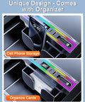 Tesla USB Hub 4 Port Docking Station With RGB Ambient Light for Model 3 and Model Y, center console organizer with phone storage