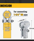 Diagram showing dimensions of End Rail Clamps For 1-5/8 Inch Pipe Panel T Connector Chain Link Fittings Tough As Nails Galvanized Steel.