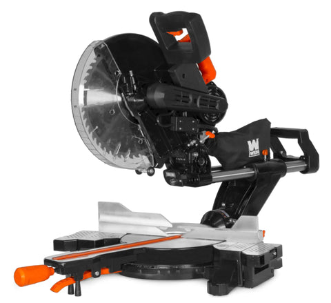 15 Amp 12 Inch Dual Bevel Sliding Compound Miter Saw With Laser And Carbide Blade Built For Pros And Weekend DIYers Cuts 13 Inch Wide And 4.1 Inch Thick Wood Bevels And Miters To 45 Degrees With Five Positive Stops Miter Lock And Laser Cutline