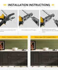 Installation instructions using pliers for 20 Pack Flower Drawer Knobs Set Brushed Brass For Dresser Closet And Cabinets, 1.42 Inch Diameter.