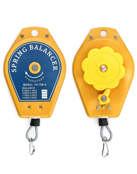 Heavy Duty Spring Balancer For Assembly Lines, Retractable Tool Fixture Holder With 1.1 Lb To 3.3 Lb Load, visible iron case and hook