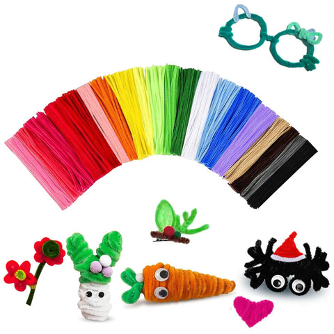 200 Piece Bulk Pipe Cleaners Craft Kit For Kids With Multicolor Chenille Stems 12 Inch Long 6mm Wide Ideal For Arts And Crafts Projects Diy Room Decor Christmas Decorations And Fidget Toy Gifts Ages 5 To 7, colorful craft shapes