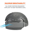 Universal Bump Cap Insert With Extra Venting For Baseball Hats Lightweight Head Protection 2 Pack Charcoal side view