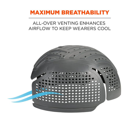 Universal Bump Cap Insert With Extra Venting For Baseball Hats Lightweight Head Protection 2 Pack Charcoal side view