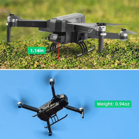 Height Extender Landing Gear Kit with Quick Release for Ruko F11 Pro GIM2 GIM shown attached to drone, increases ground clearance.