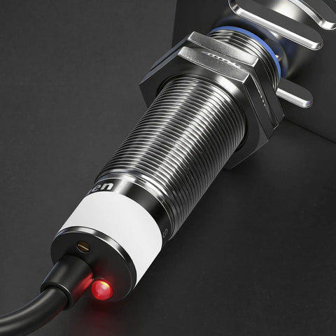 Capacitive Proximity Sensor Shielded Type LJC18A3-5-Z/AX, 5mm Detection, 18mm Mounting Hole, 10-30V DC, installed view