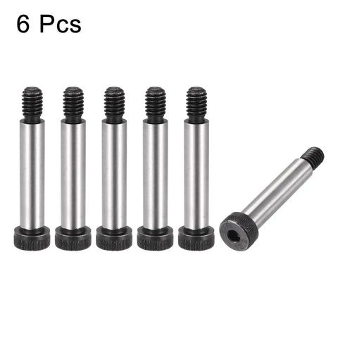 Straight Up Hardcore Alloy Steel Hex Socket Head Shoulder Bolts 1-3/4 X 3/8 Inch Stripper Fasteners 5/16-18 Thread six pack set.