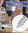 Sweet Deal Size 8 X 1 Truss Head Wood Screws With Zinc Coating Full Thread Self Tapping Fasteners Includes Easy Grip Screwdriver Bit For No Fuss Deck Building And Outdoor Repairs Pack Of 100 in use with a power drill.