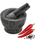 Compact Granite Mortar and Pestle 3.75 Inch Bowl for Spices and Herbs, Durable Natural Stone Grind with chilies and peppercorns