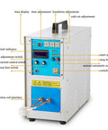 Rock Solid High Frequency Induction Heating Machine 15KW Metal Furnace control panel with power and time adjustment features.