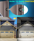 Crazy Bright 120W LED Wall Pack Light With Photocell Dusk To Dawn Outdoor Security Lighting on garage at day and night
