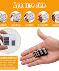 Hand holding 5 Size Leather Hole Punch Set With Hollow Punch Cutter Tools and storage case for leather craft DIY projects