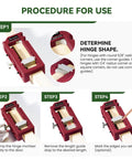 Door Hinge Jig For Router Mortiser Adjustable Three To Five Inches Length And One Quarter Or Five Eighths Inch Hinge Thickness Red DIY Friendly Tool For Precise Gap Free Door And Cabinet Hinge Installations procedure guide