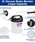 3L Vacuum Brake Bleeder Kit for One Person Bleeding, No Helper Needed, Pneumatic Pump design features and details