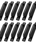 12 Pack 5.8 Inch Aluminum Alloy Black Cabinet Pulls With Screws For Barn Doors Cupboards Wardrobes Closets And More Sliding Kitchen Handles