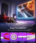Under Bed LED Lights With Motion Activated Sensor, Dimmable Warm White 3000K Strip Lighting for bedroom ambiance.