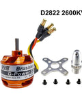 D2822 Brushless Outrunner Motor 2600KV For Two To Three S LiPo RC Multicopters And Fixed Wing UAVs with accessories