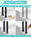 Easy DIY installation steps for Tough As Nails Vertical U Shaped Stair Handrail With Slick Matte Black Finish Forged From Heavy Duty Square Iron.