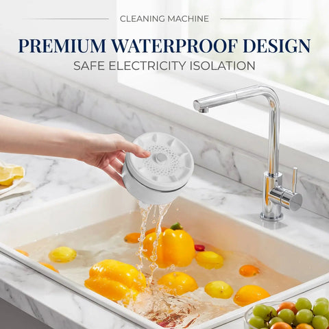 Produce Cleaner For Fruits And Veggies Upgraded Washing Device with Deep Surface Clean Vortex Water Flow Purifier in use
