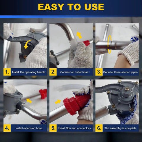 Setup steps for Top Shelf Aluminum Rotary Hand Crank Drum Pump Built Legit For Heavy Duty Oil And Chemical Fluid Transfers With No Fuss Operation And Rock Solid Workshop Durability.