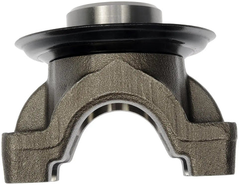 Heavy Duty Rear Differential End Yoke Assembly Fits 1975 To 2014 Ford Lincoln Mazda Mercury With 8.8 Inch Axle side view showing steel construction.