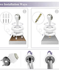 Keep Doors Open With Heavy Duty Magnetic Door Stops, white wall and floor mount set, showing two installation methods.