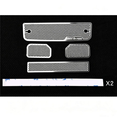 Beefy Stainless Steel Front Grille Radiator Guard for 1/10 Scale RC Crawlers, open grid metal grill shield with adhesive strips